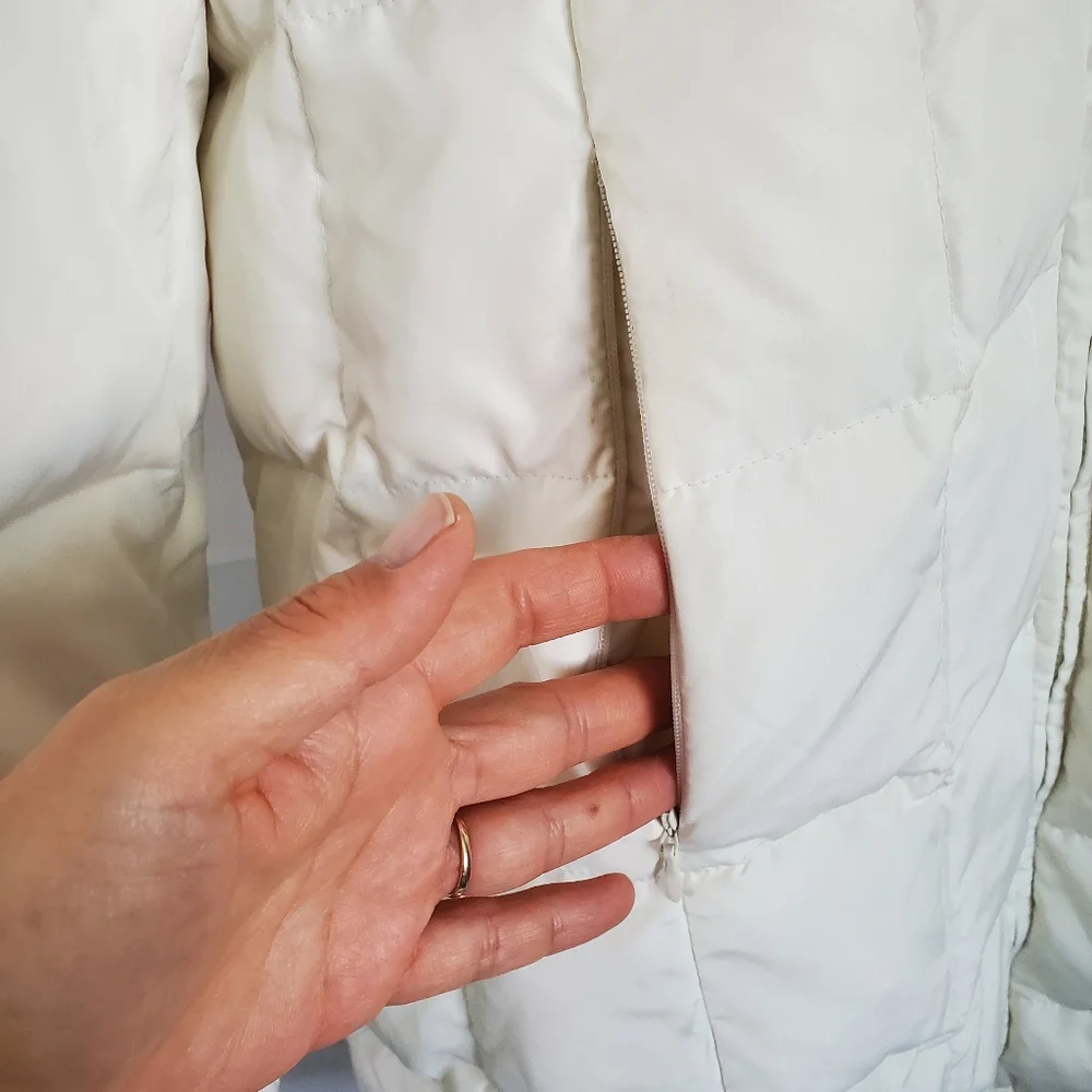 Kenneth cole Puffer Coat women XL Down white cream - Picture 5 of 8